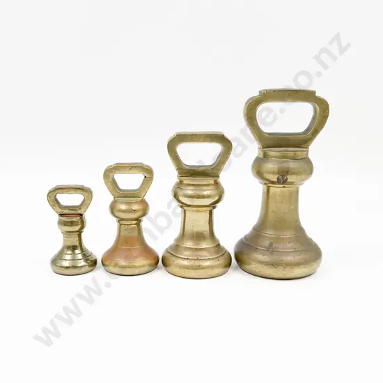 Set of Four Cast Brass Bell Weights