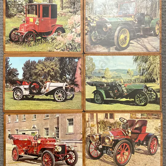 Set Six Vintage Car Placemats