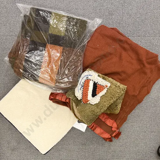Box of Assorted Blankets etc