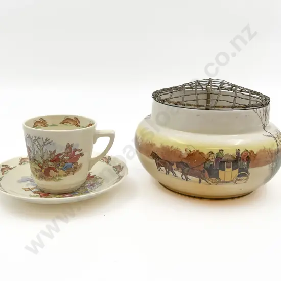 RD Rose Bowl & Bunnykins Cup & Saucer