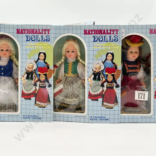 Three Boxed As New Nationality Dolls