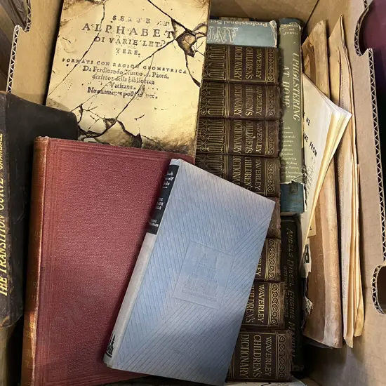 Box of Assorted Vintage Books etc