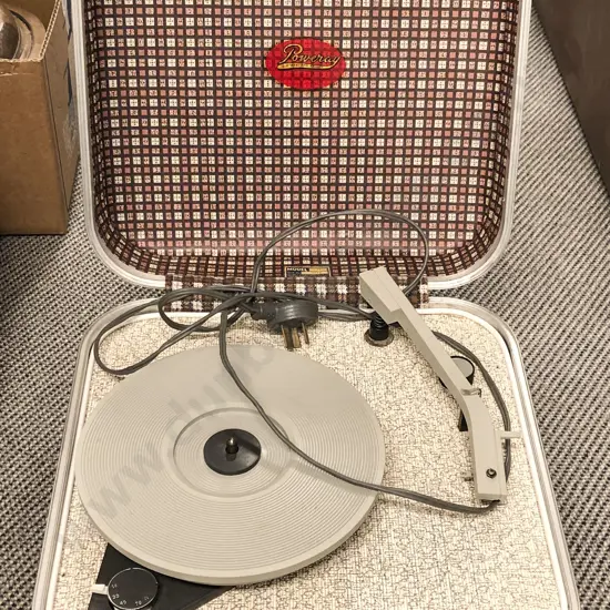 Cased Vintage Portable Turntable