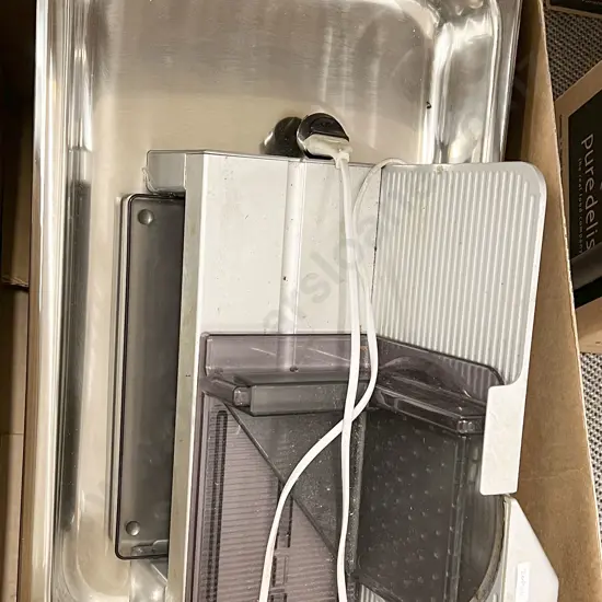 Meat Slicer & Stainless Steel Bain Marie Trays etc