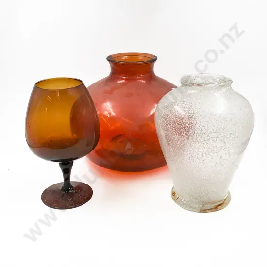 Two Large Vases together with Novelty Brandy Balloon