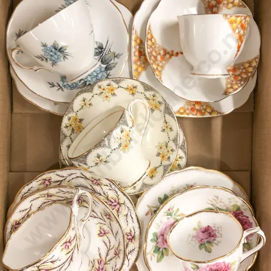 Five Fancy China Trios incl Royal Albert