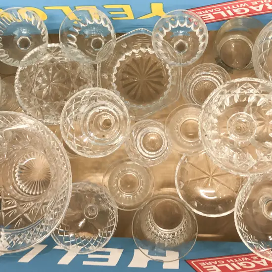 Box of Assorted Crystal & Glassware