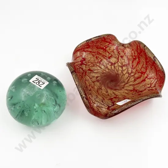 Murano Glass Dish & Victorian Glass Dump