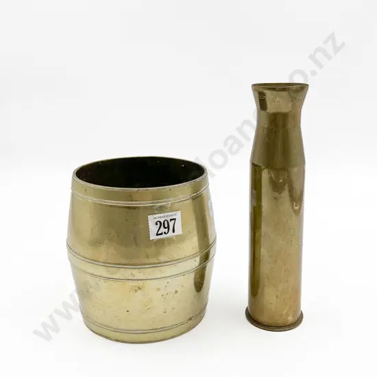 Small Brass Barrell and Shell Case