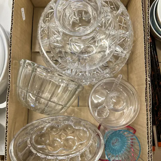 Box of Assorted Crystal and Glassware