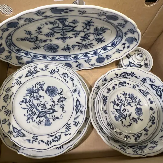 Box of Assorted Including Blue Danube Dinnerware etc