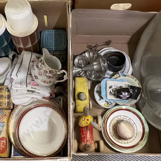 Two Boxes of Vintage Kitchenware
