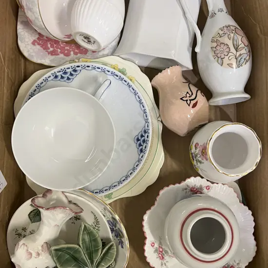 Small Box of Fancy China Including Royal Copenhagen