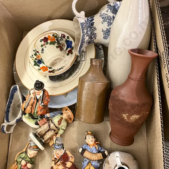 Box of Mixed China Including Friedel Figures