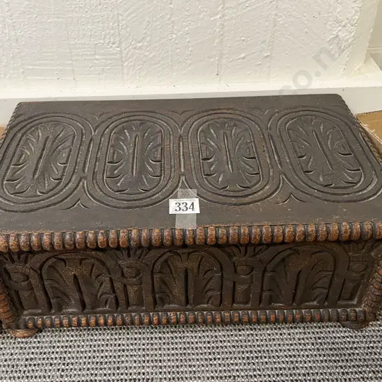 Small Carved Oak Box