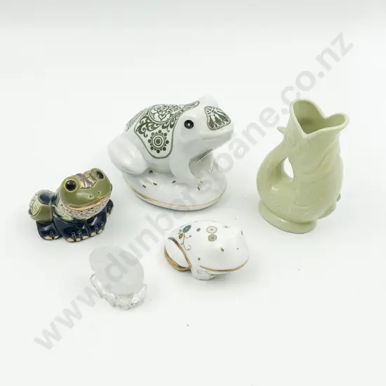 Small Wade Gluggle Jug with Aynsley Frog and Three Others