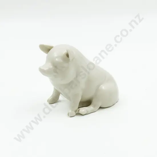 Belleek Seated Pig