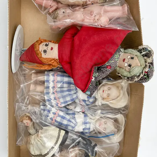 Box of Assorted Vintage Dolls