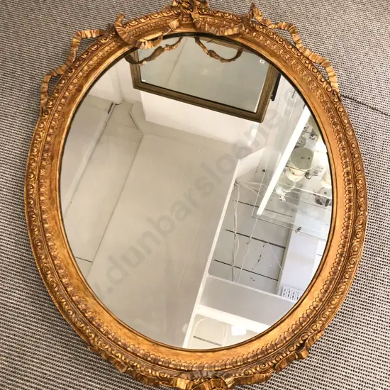 Ornate Gilt Framed Oval Wall Mirror