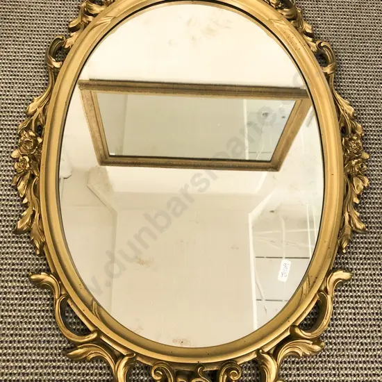 Gilt Framed Oval Wall Mirror