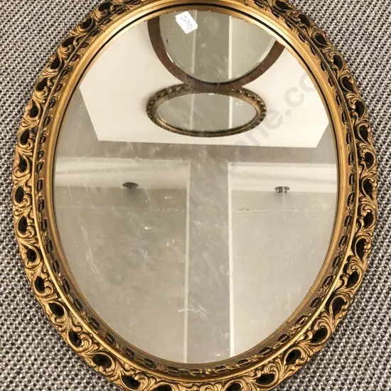 Gilt Framed Oval Wall Mirror