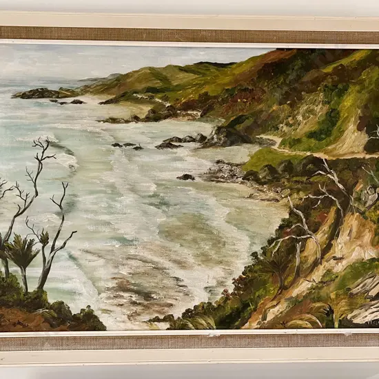 S. Hampton - Oil on Board Coastal Scene