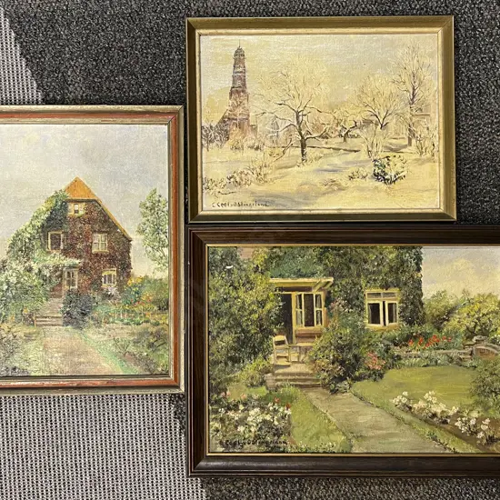 Three Framed Works by C Cool v Ooten Slingsland