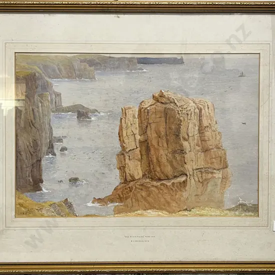 W. C Madge - The Stack Rocks Watercolour