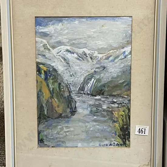 Ruth Adam - Mountain Landscape Oil on Paper