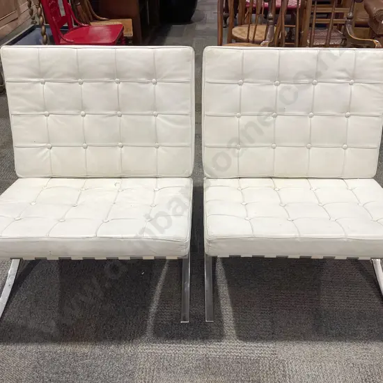 Pair of Replica Marcel Breuer Barcelona Chairs