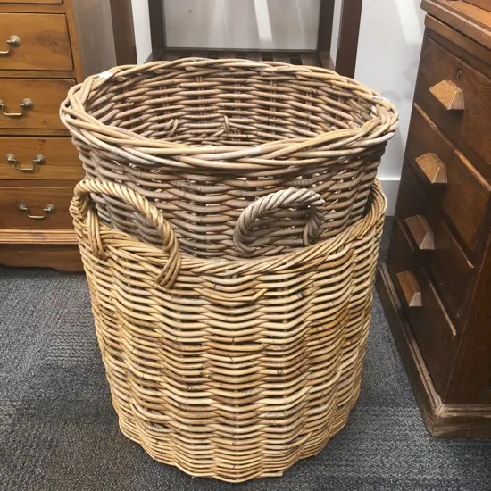 Two Large Wicker Baskets