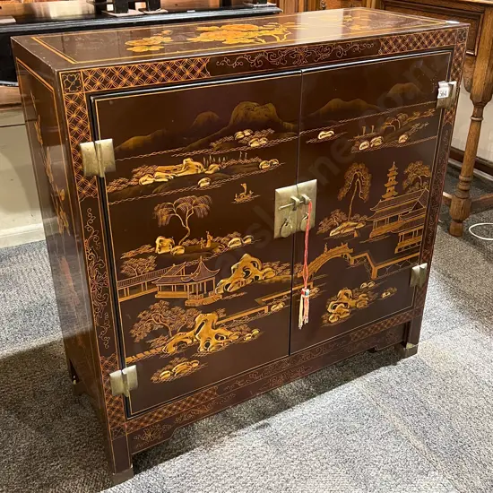 Lacquered Asian Cabinet