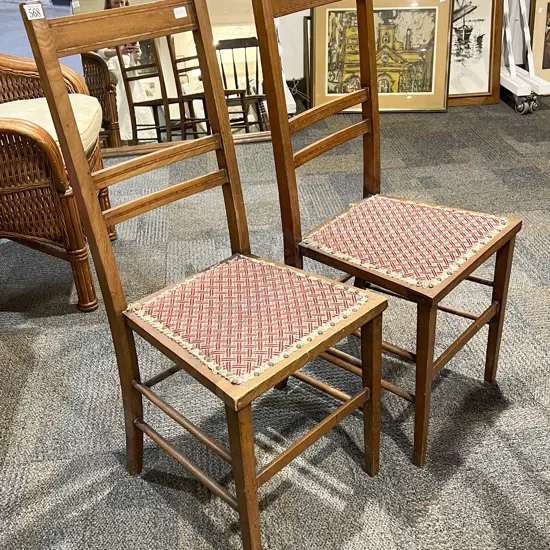 Pair Inlaid Side Chairs