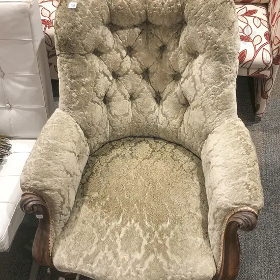 Victorian Button Back Grandfather Chair
