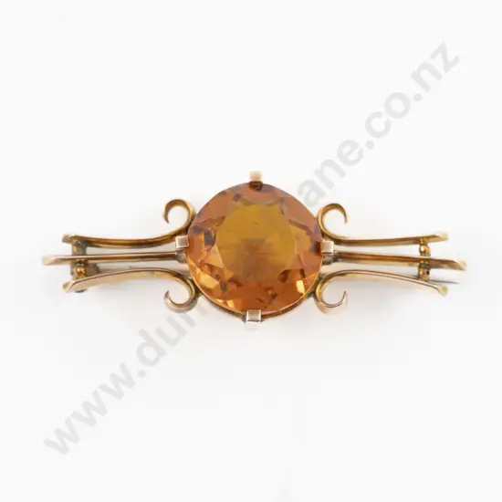 9ct Single Cairngorm Brooch