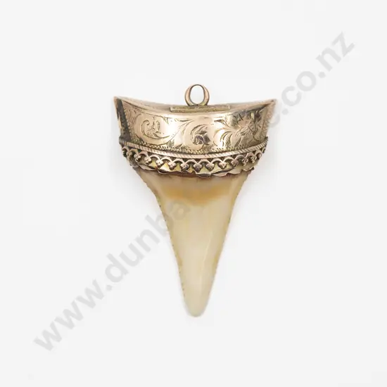 9ct Mounted Small Single Tusk Brooch