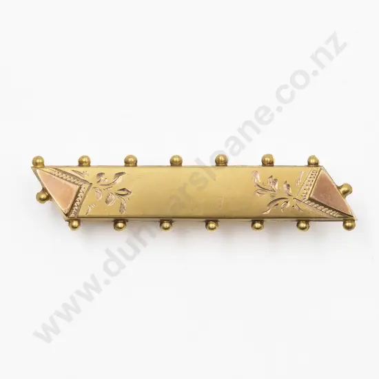 9ct Gold Gilt Bar Brooch