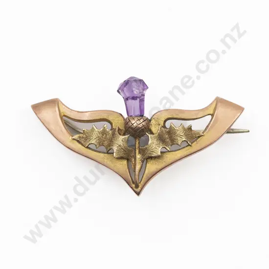 9ct Art Nouveau Scroll Brooch