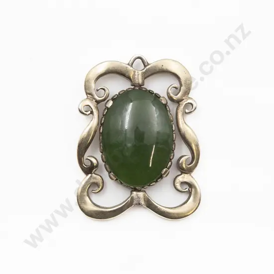 S/S Greenstone and Paua Swivel Pendant Fob