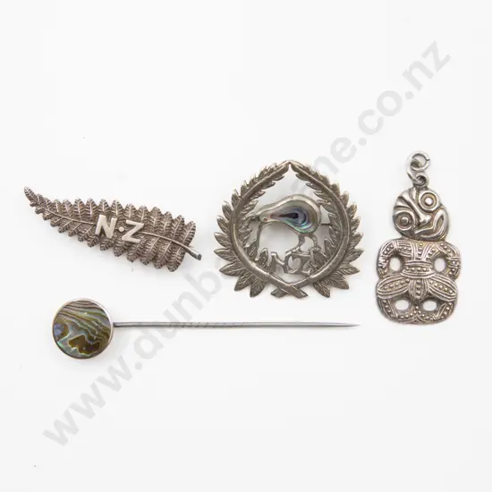 S/S and Paua Kiwi Brooch
