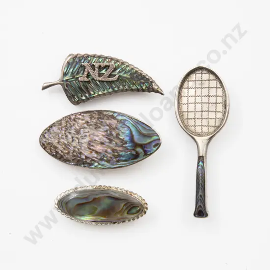 S/S and Paua NZ Fern Brooch