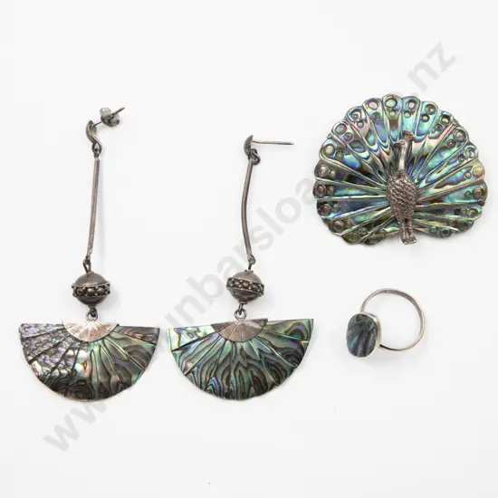 S/S and Paua Boxed Ariki Peacock Brooch