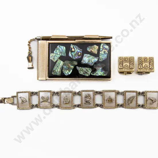Gilt Metal NZ Emblem Panel Bracelet