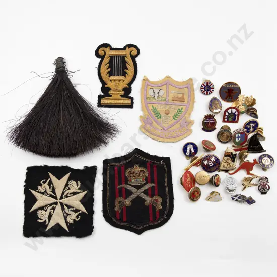 Collection Various Association Pinch Badges and Four Pocket Monograms (30)