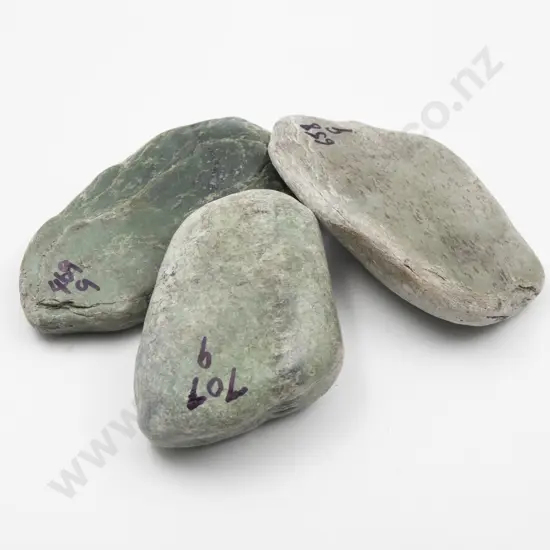 Three Natural Form Greenstone Stones
