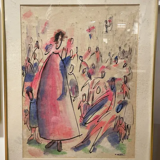 Sally Eden - "Shopping" - Watercolour on Paper