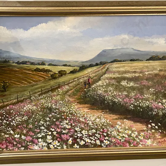 Summer Field Scene - Acrylic on Board