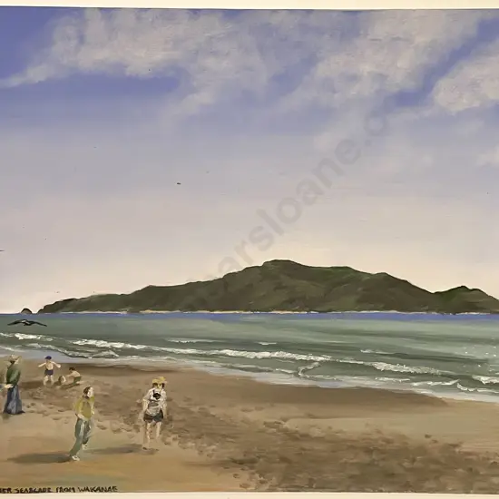 Oil On Canvas - "Summer Seaside From Waikanae" - Signed Jeremy