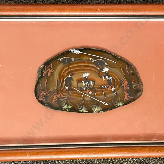 Framed Aboriginal Artwork on Mineral Sample