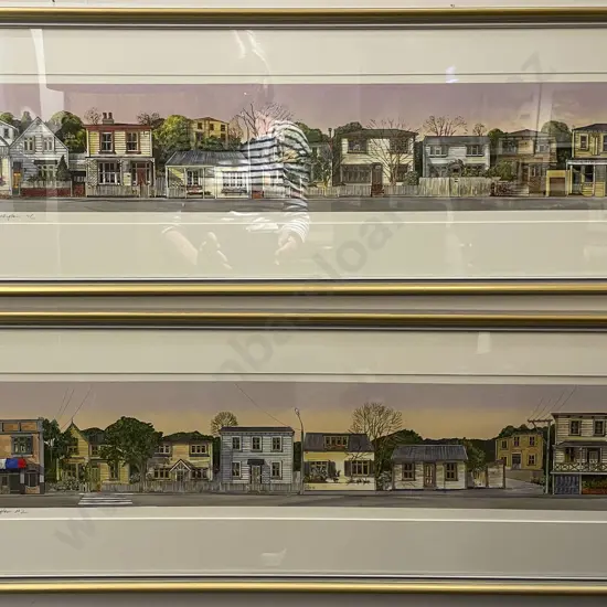 Lawrence Leitch - "Tinakori Road" I&II - W/C and Ink (2)